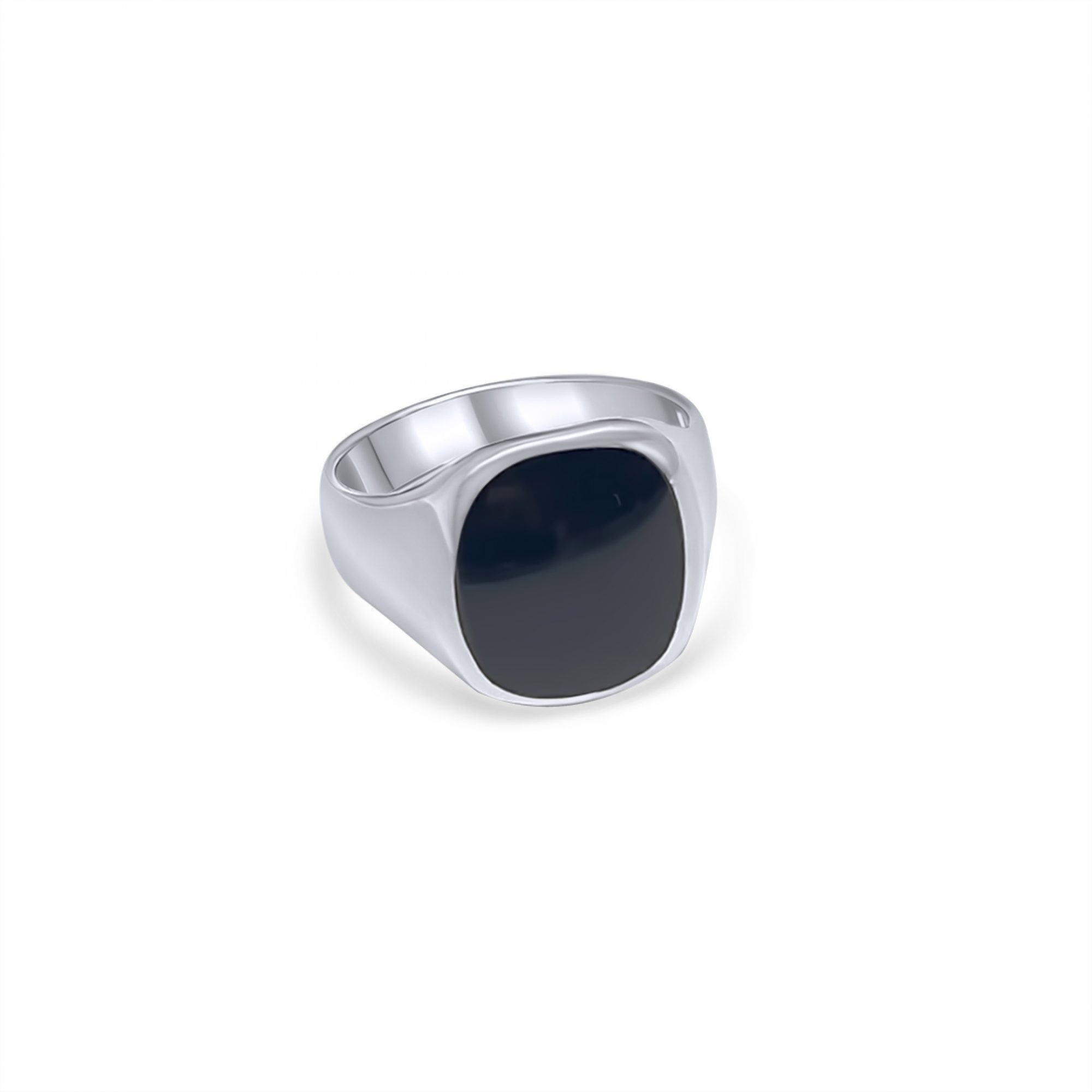 Silver ring with onyx stone