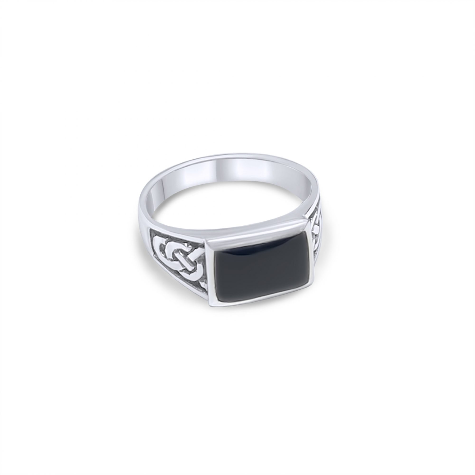 Silver ring with onyx stone