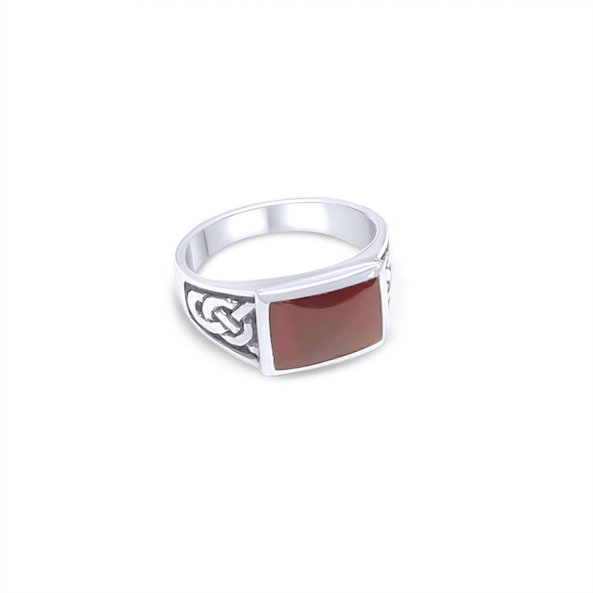 Silver ring with carnelian stone