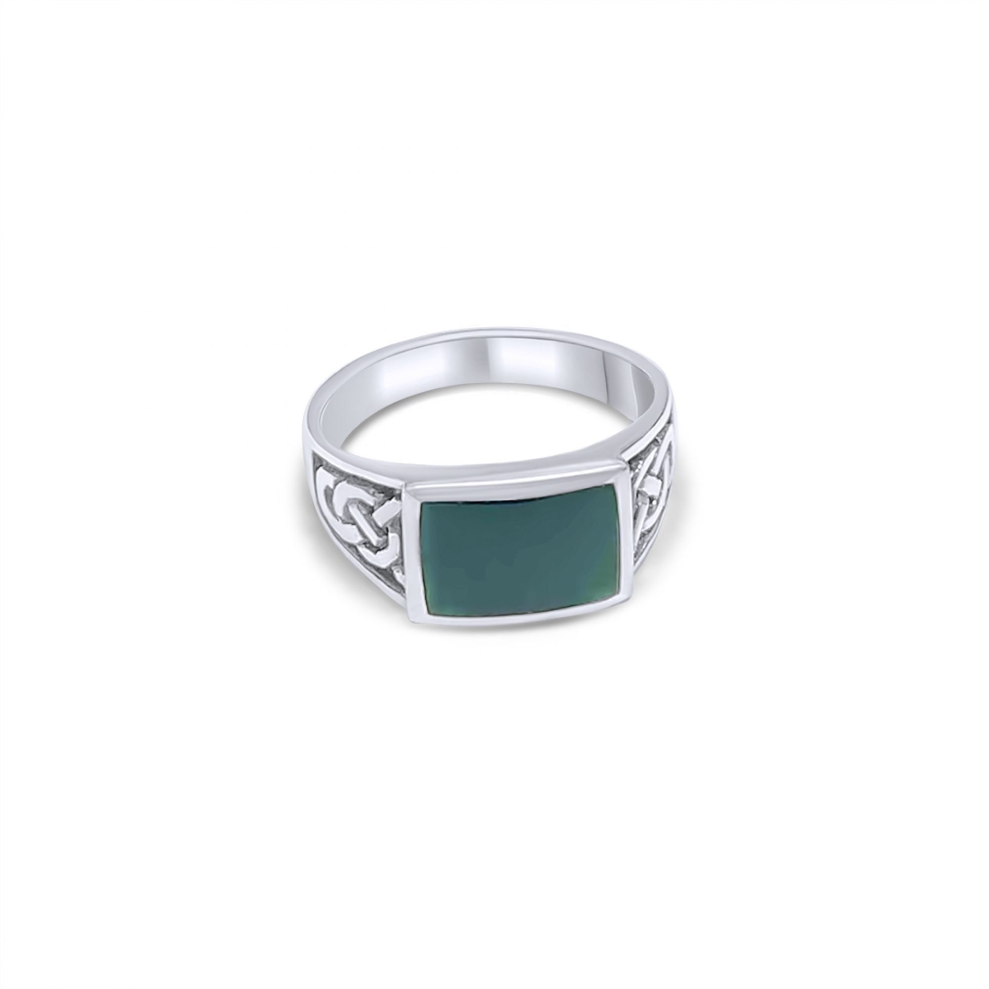 Silver ring with agate stone