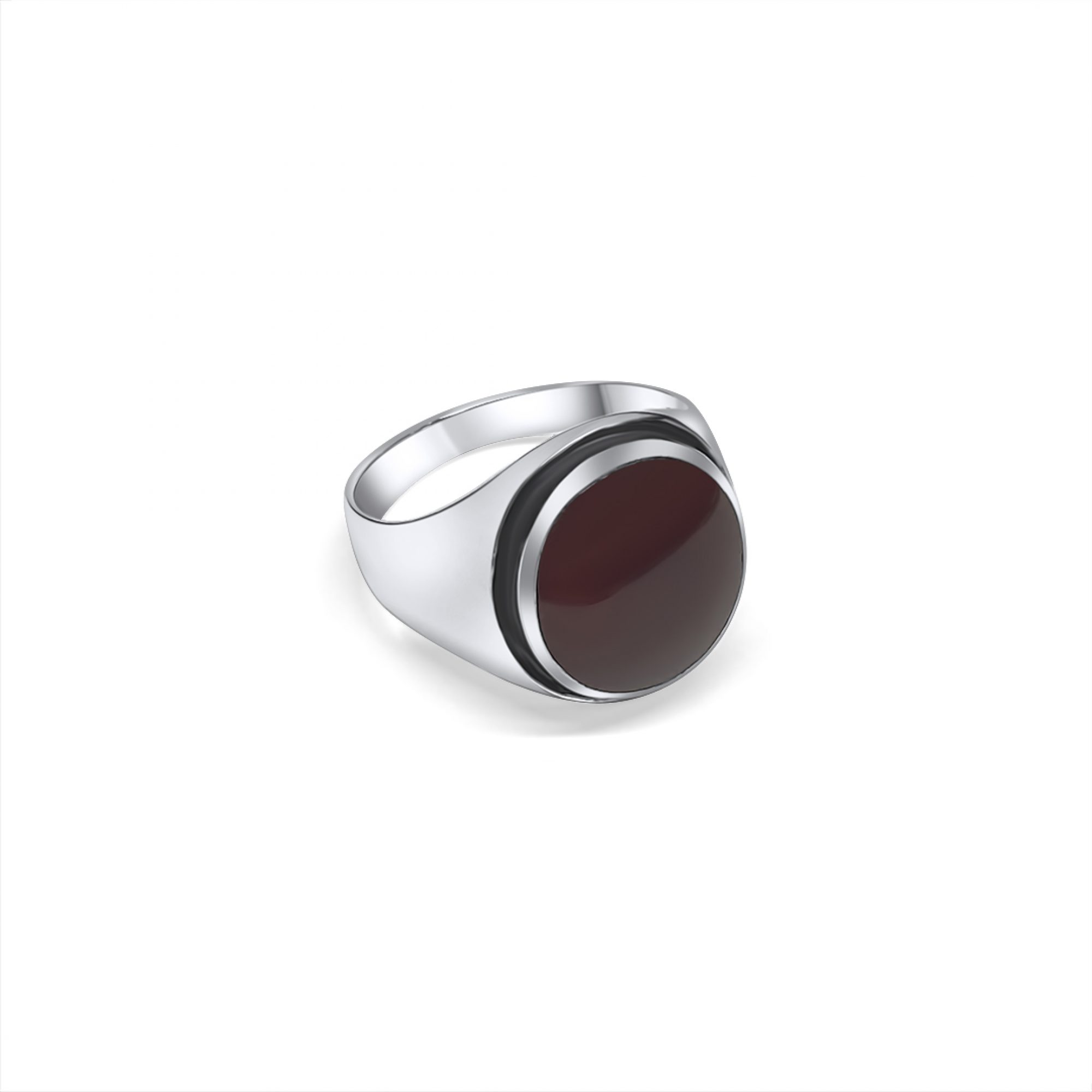 Silver ring with carnelian stone