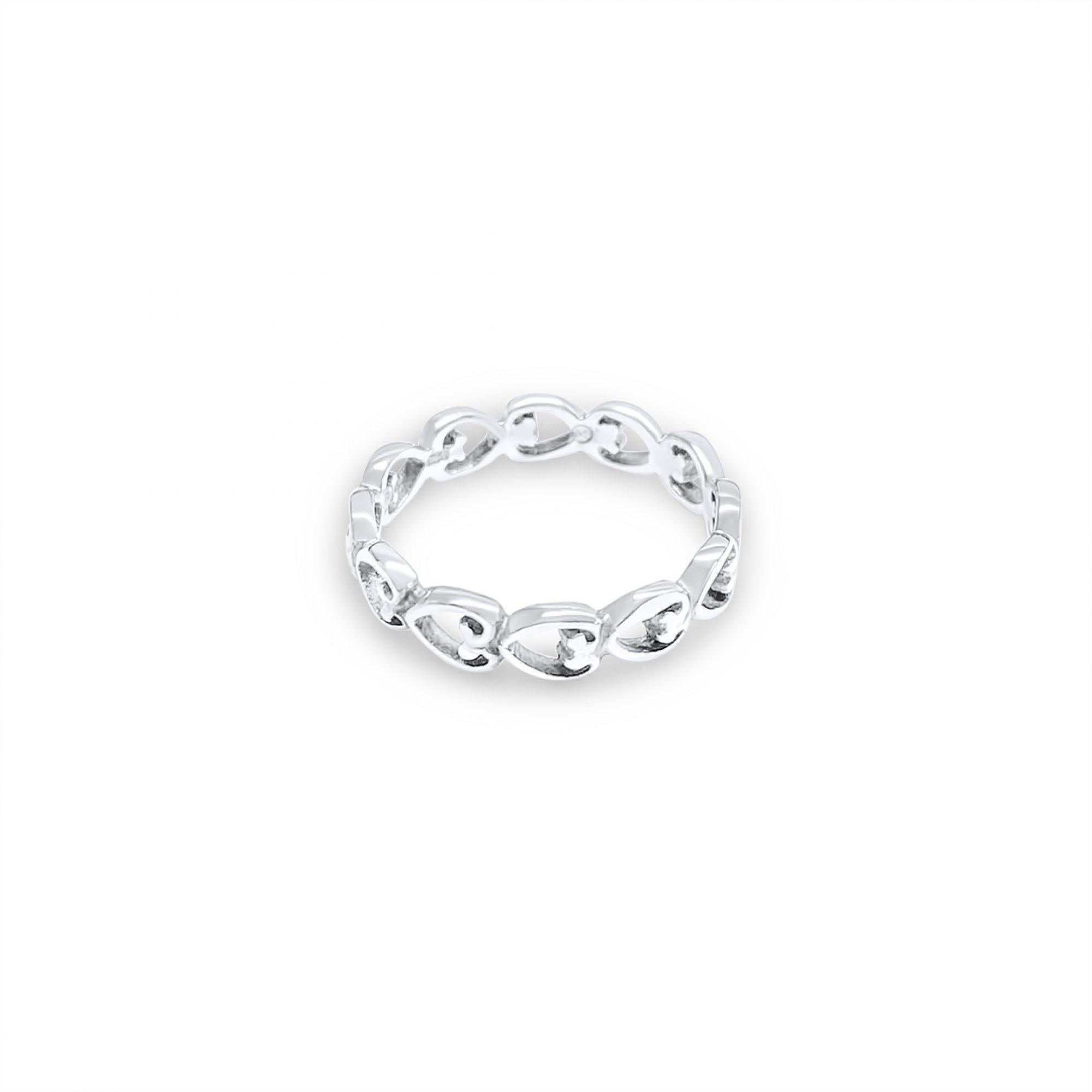 Silver hearts ring