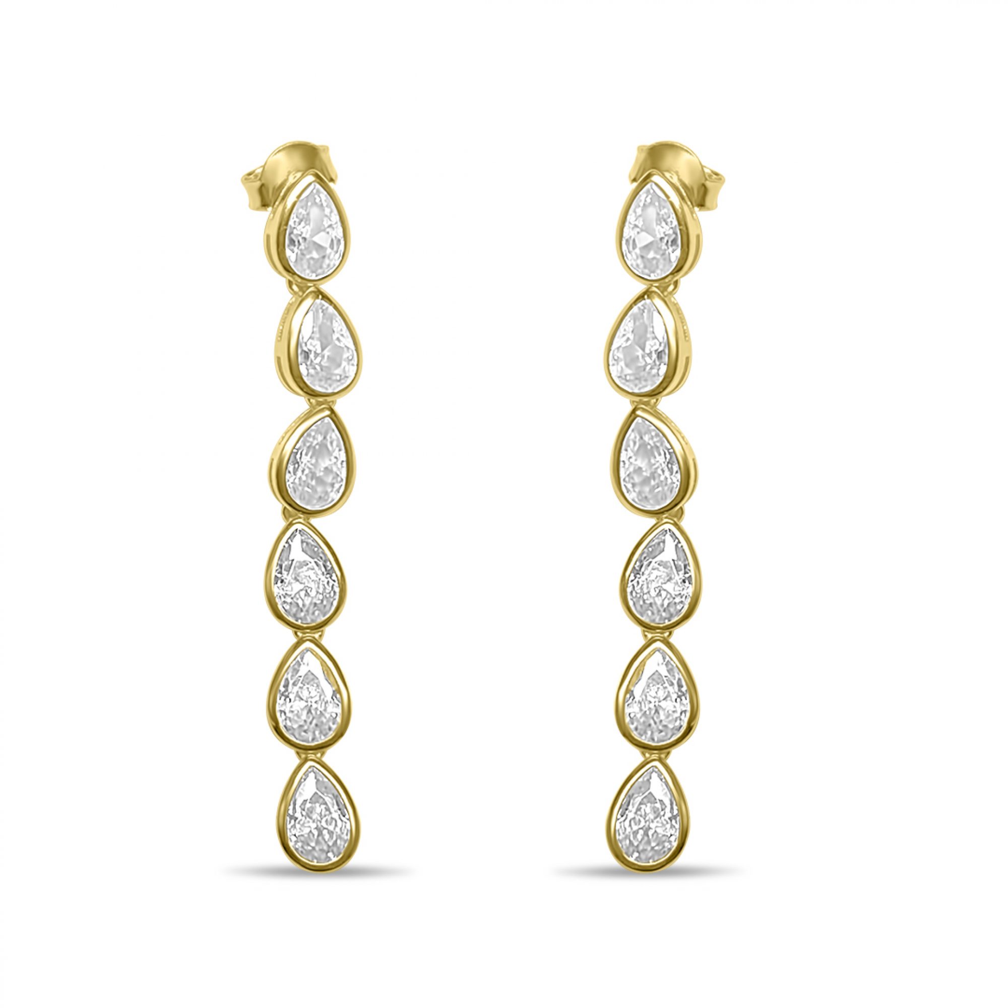 Gold plated earrings with zircon stones