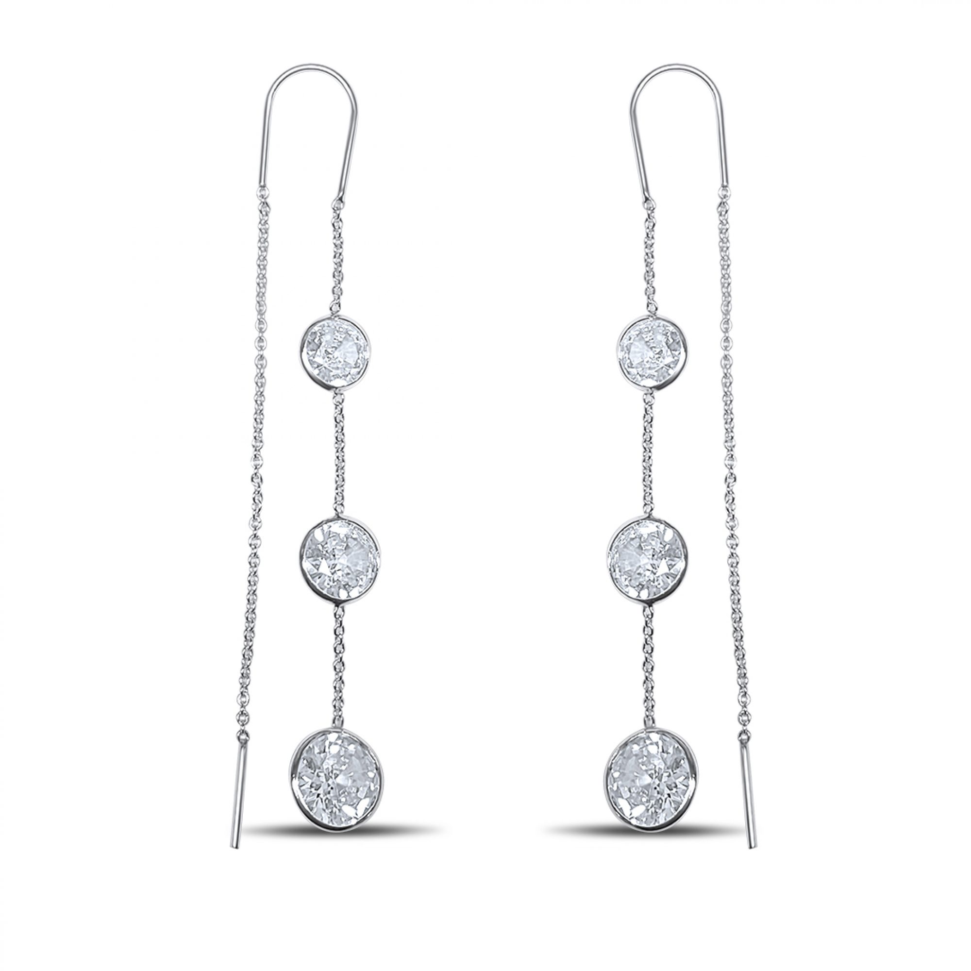 Silver earrings with zircon stones