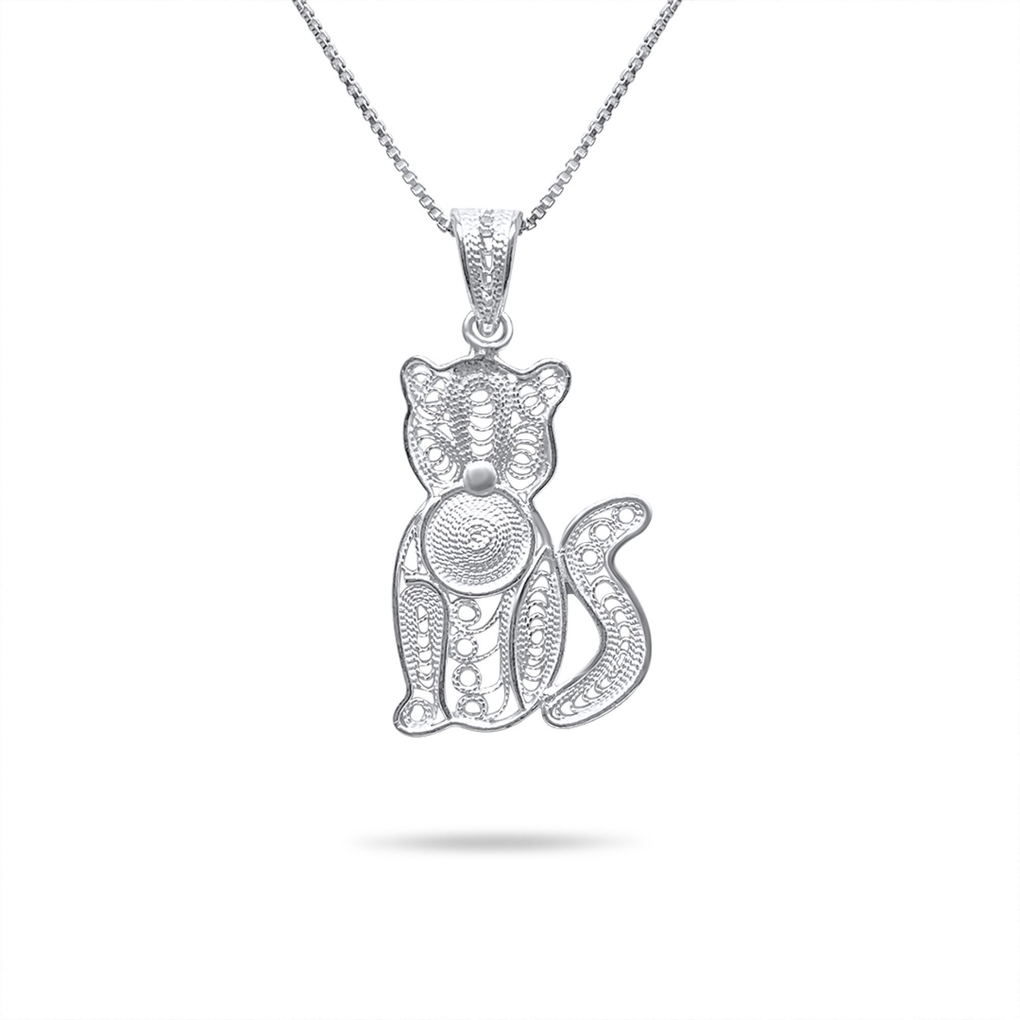 Filigree cat necklace