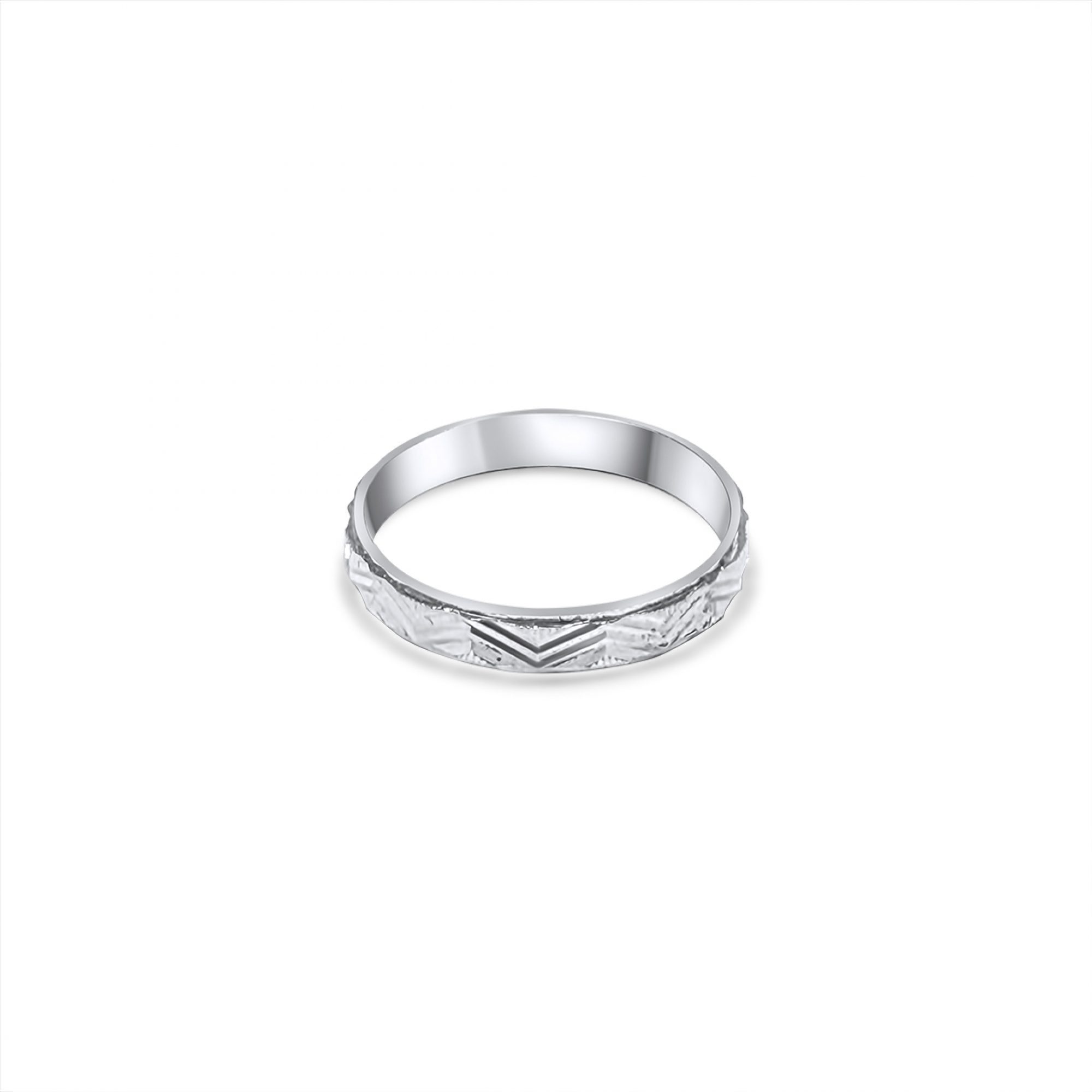 Engraved silver band ring 3mm