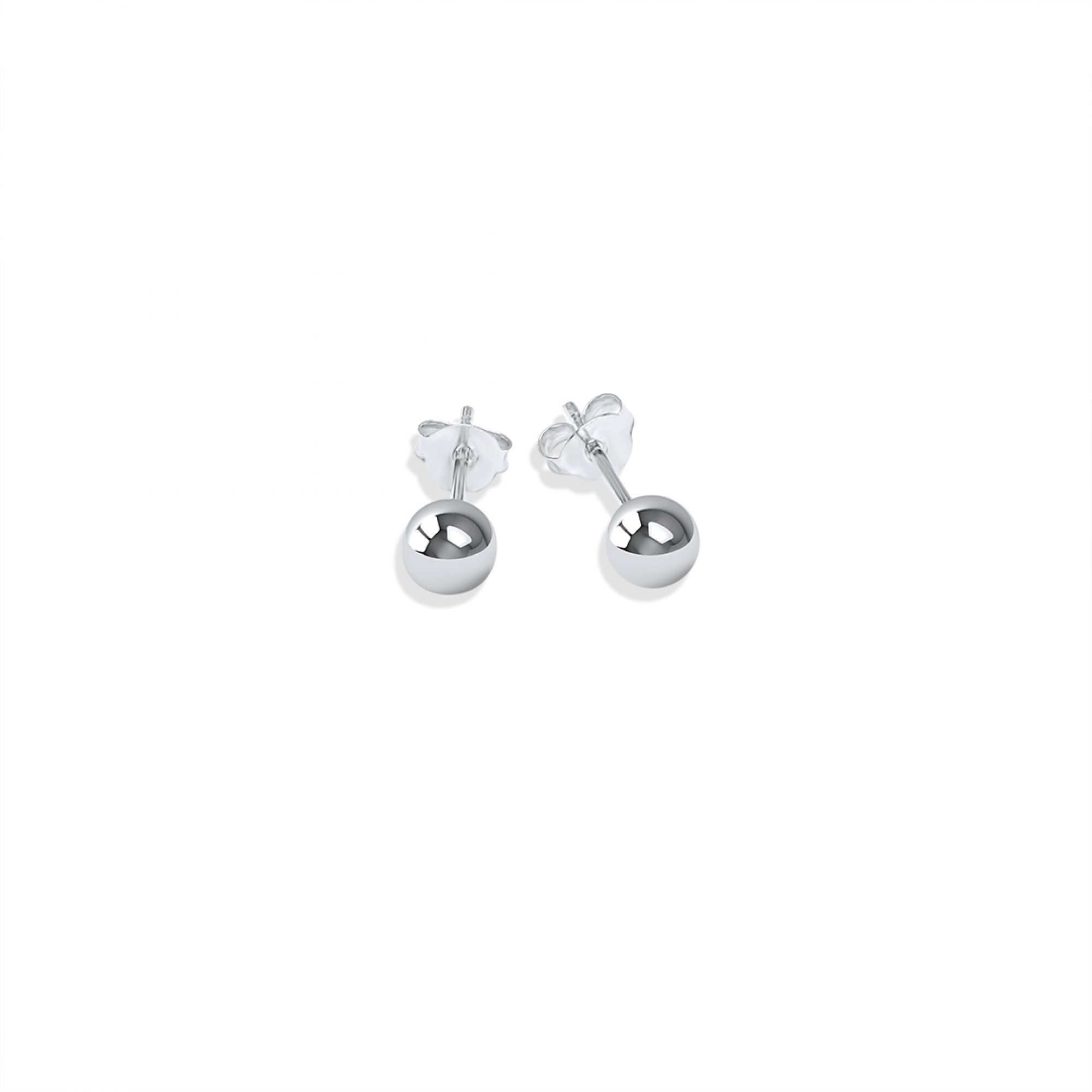 Silver stud ball earrings