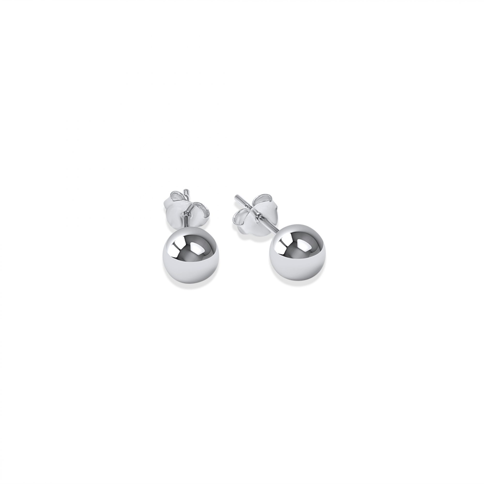 Silver stud ball earrings