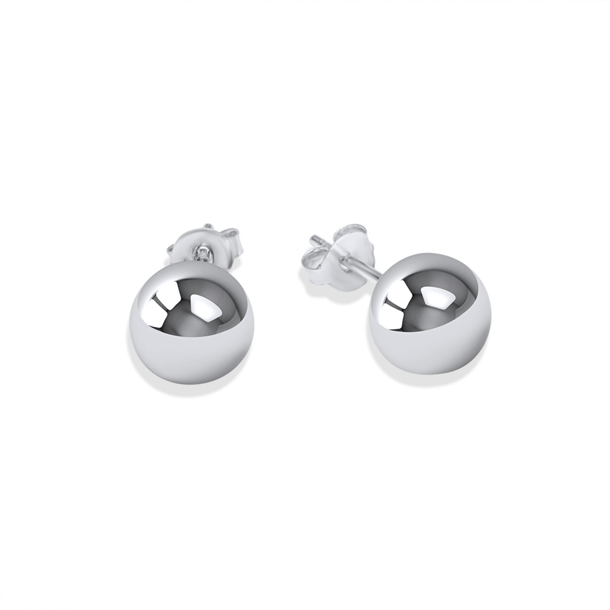 Silver stud ball earrings