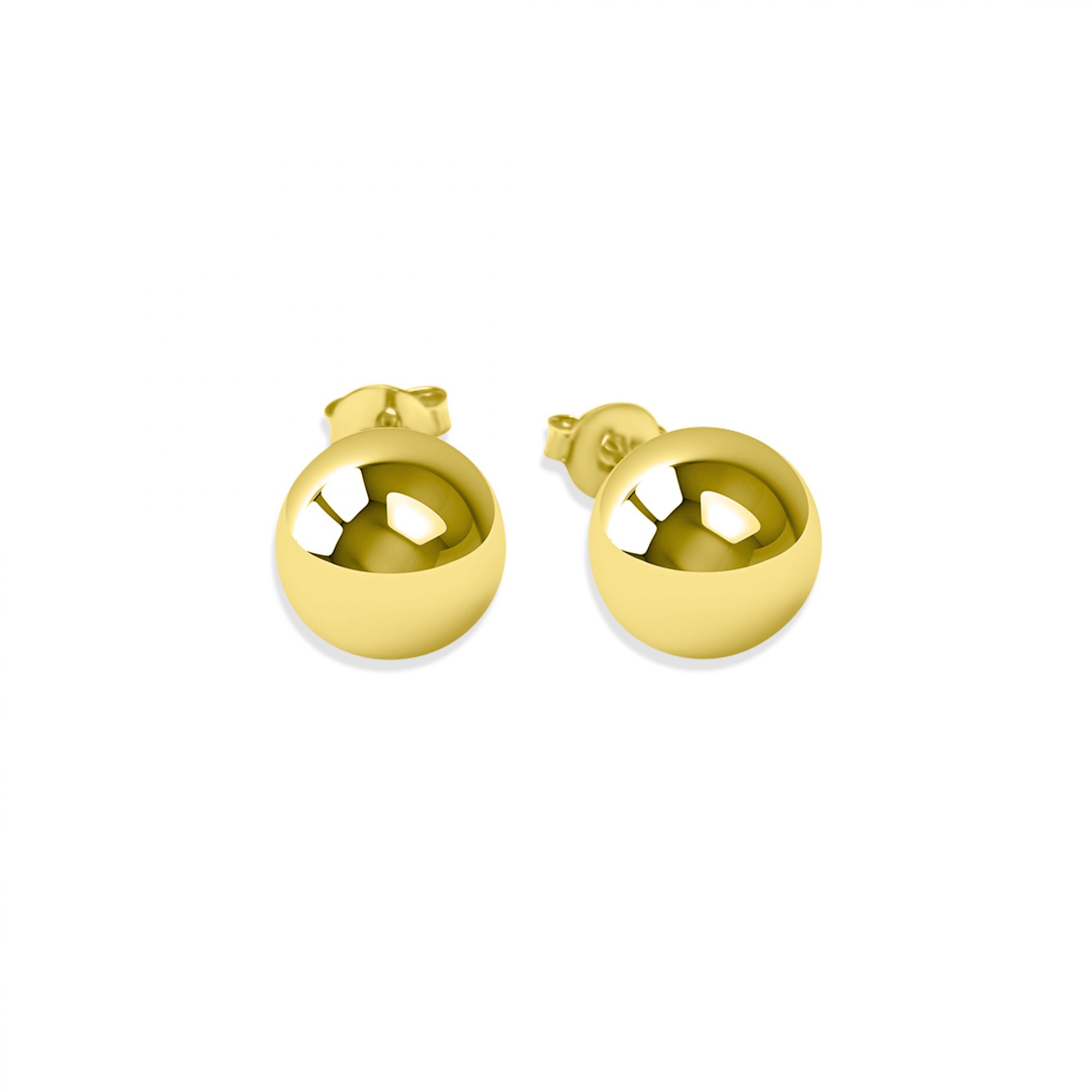 Gold plated stud ball earrings