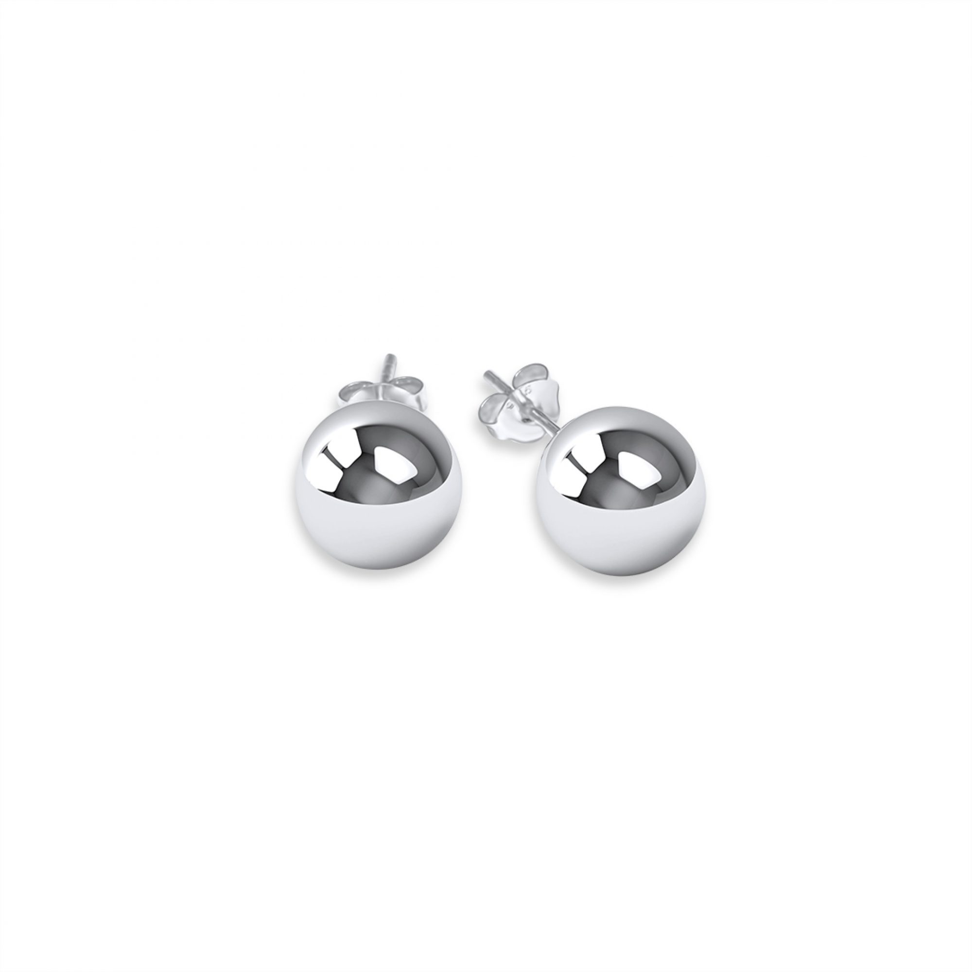 Silver stud ball earrings