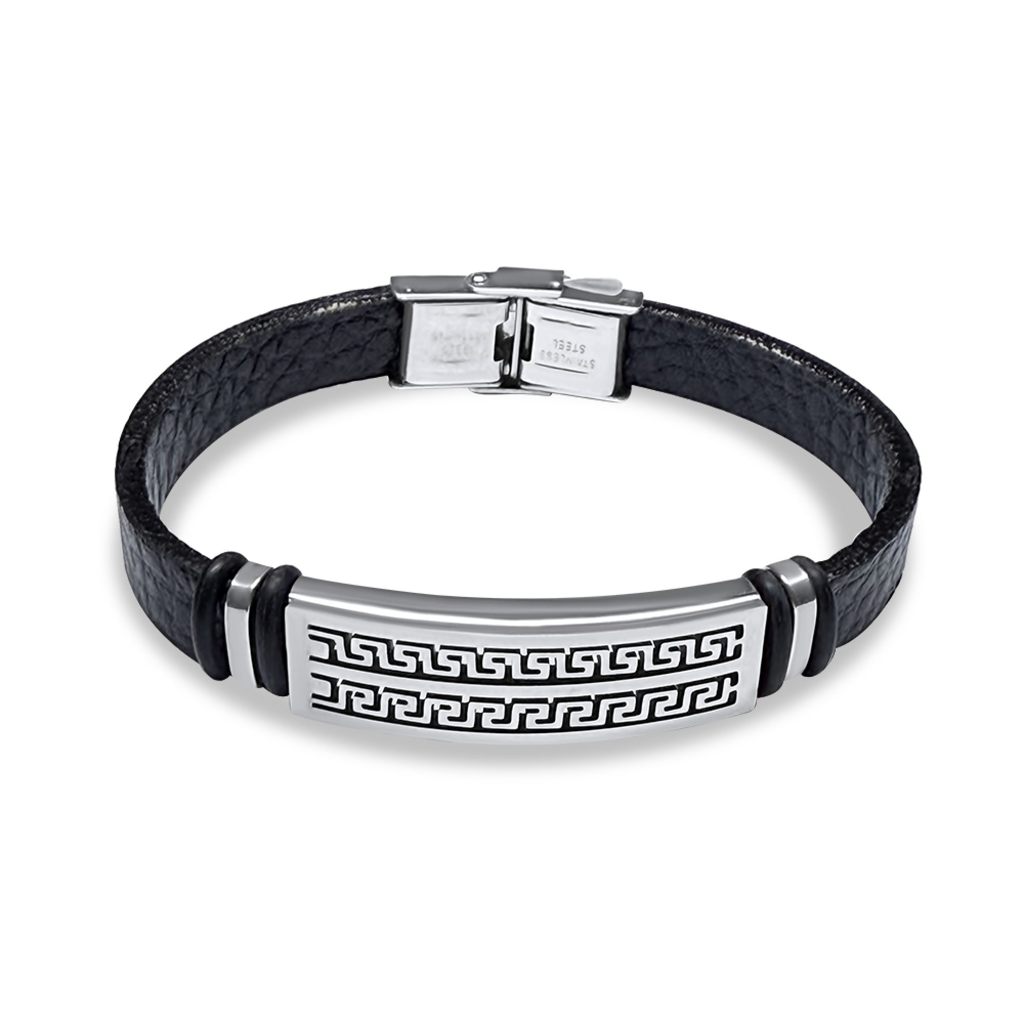 Leather-Steel bracelet