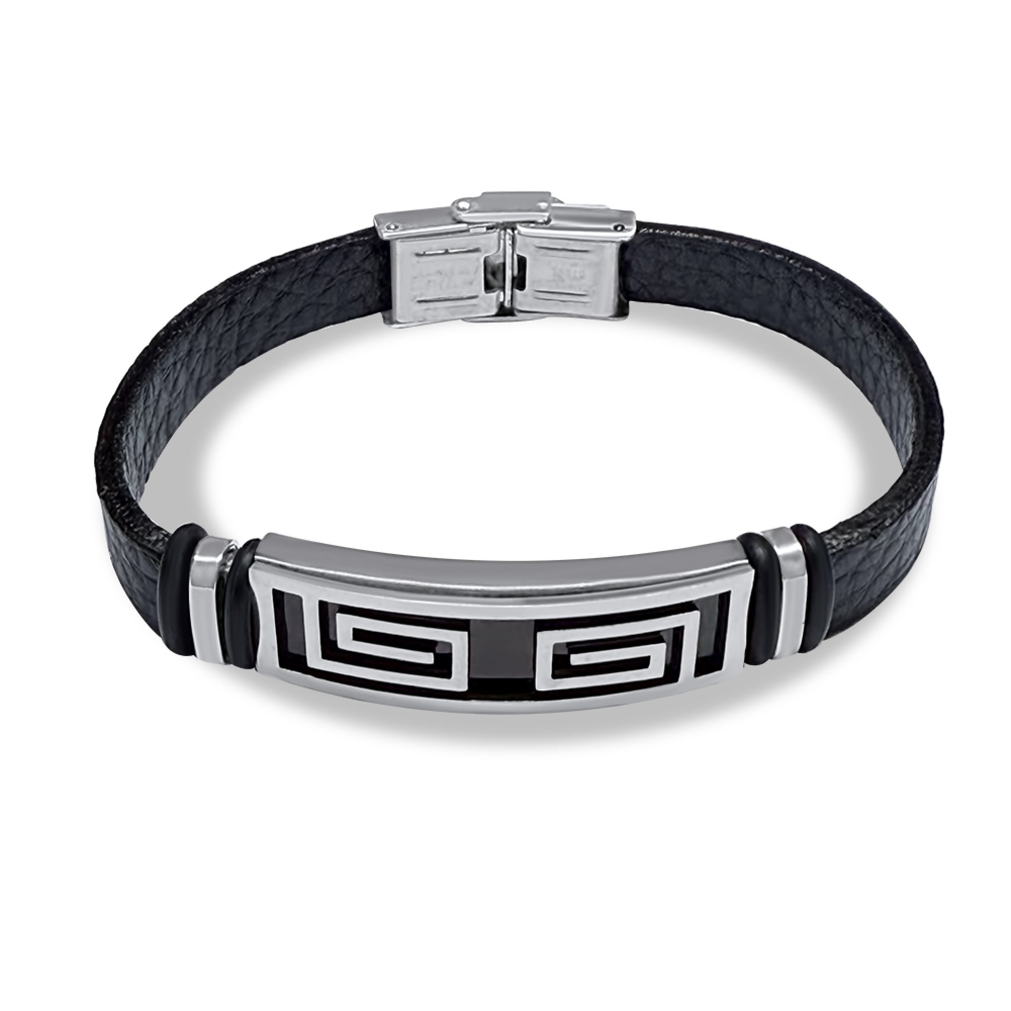 Leather-Steel bracelet