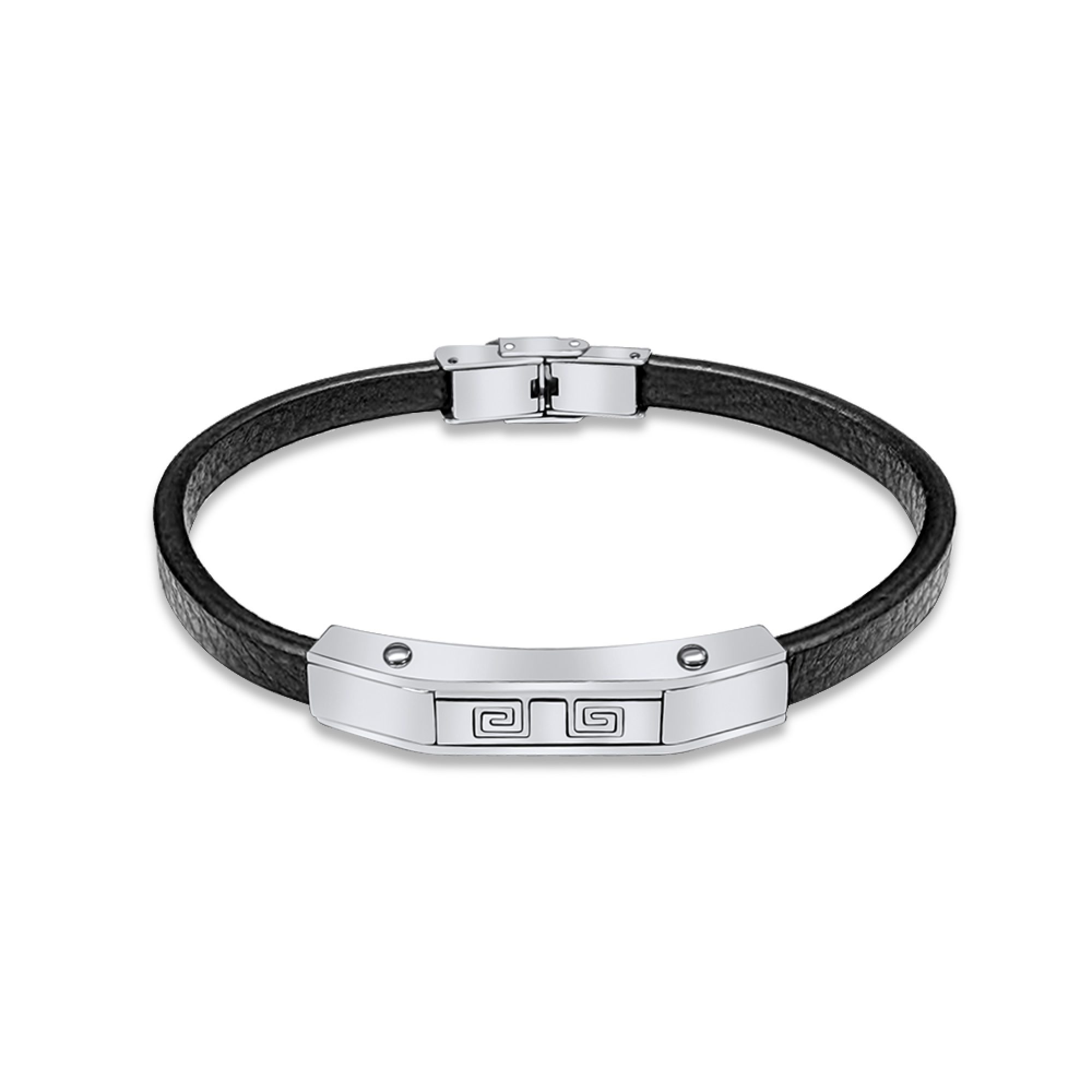 Leather-Steel bracelet