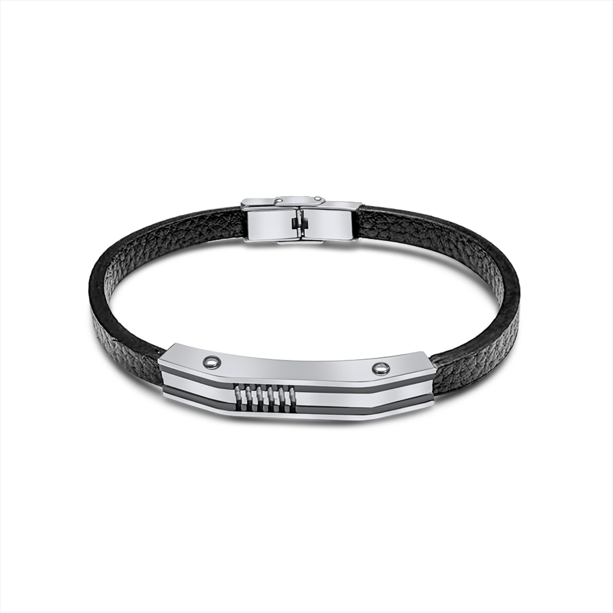 Leather-Steel bracelet