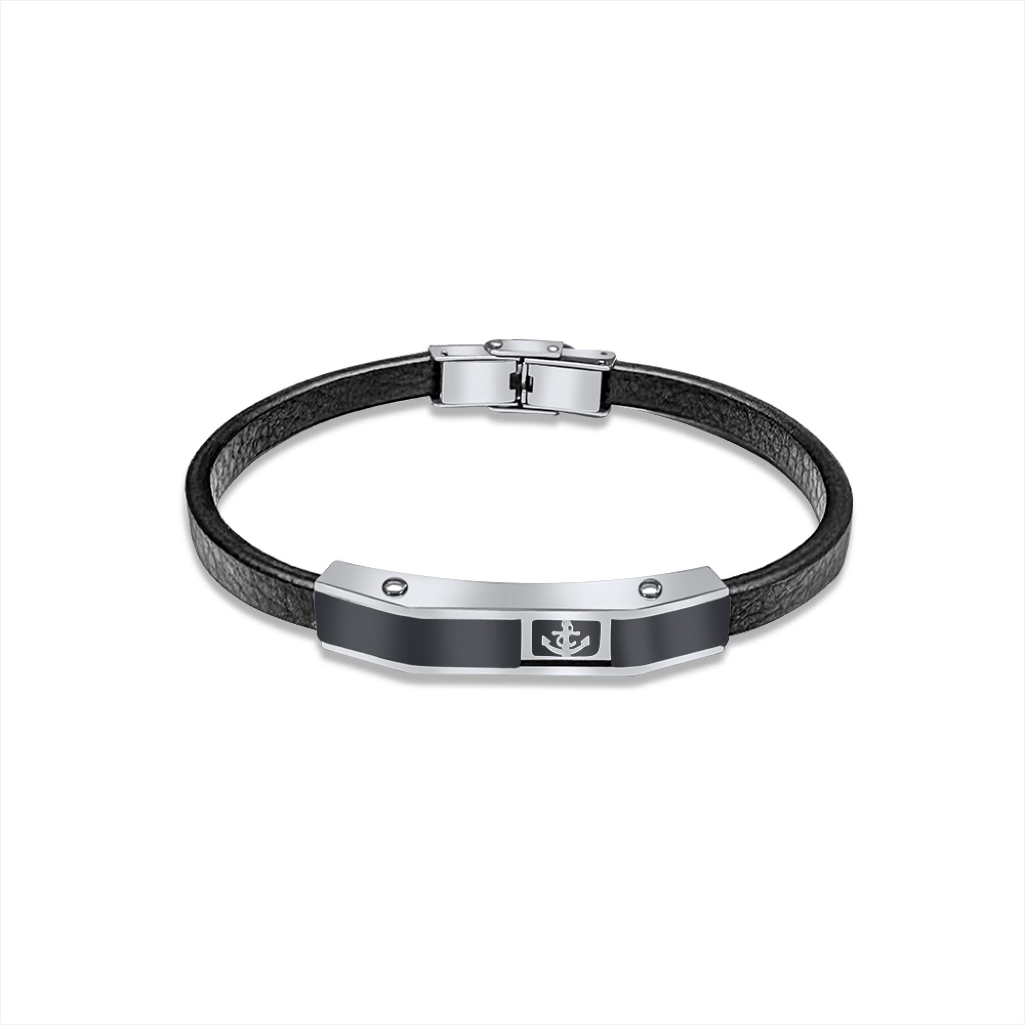 Leather-Steel bracelet