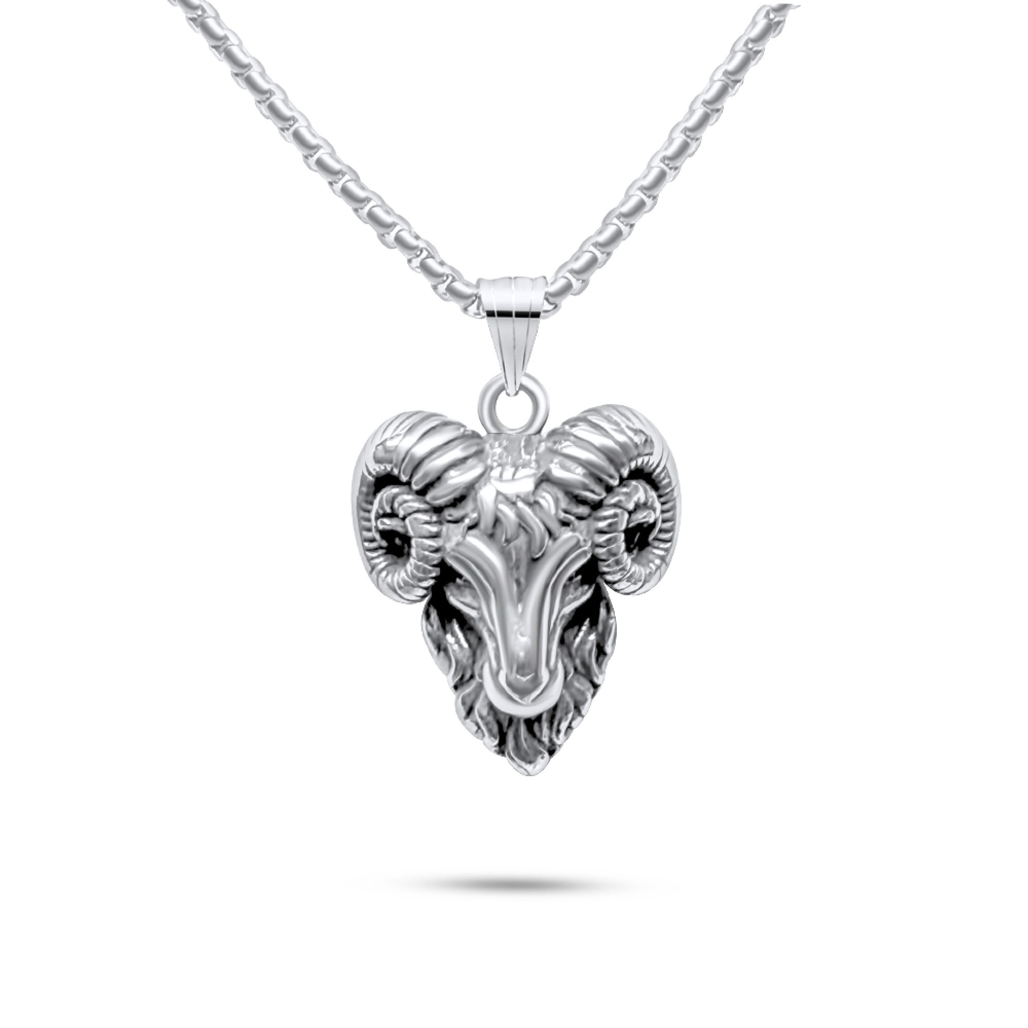 Steel ram necklace