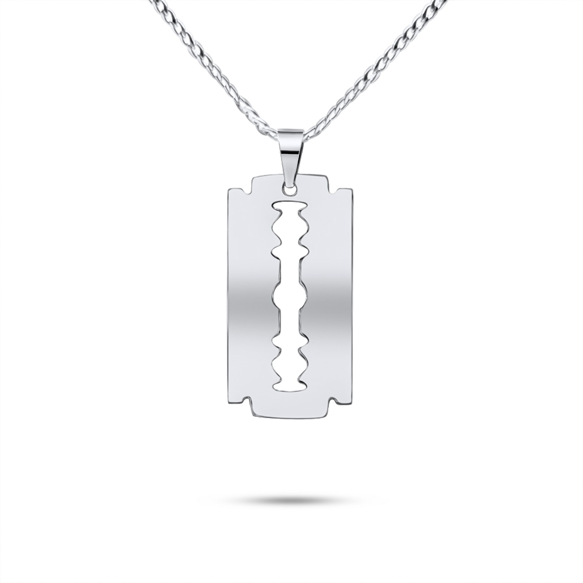 Steel double edge razor necklace