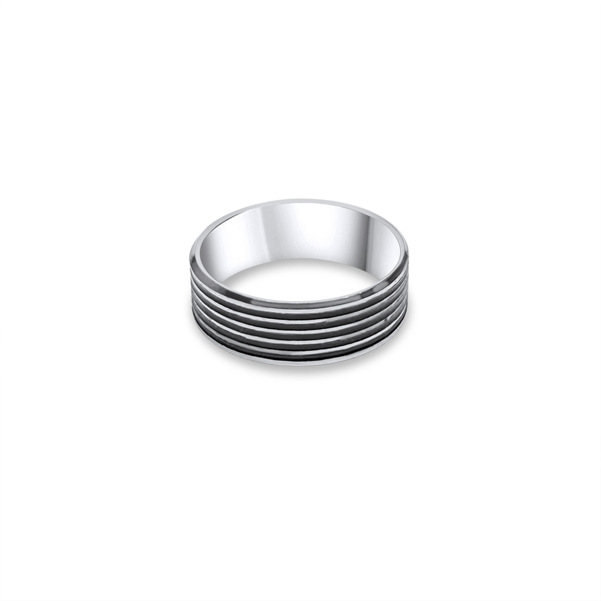 Steel ring with black segments