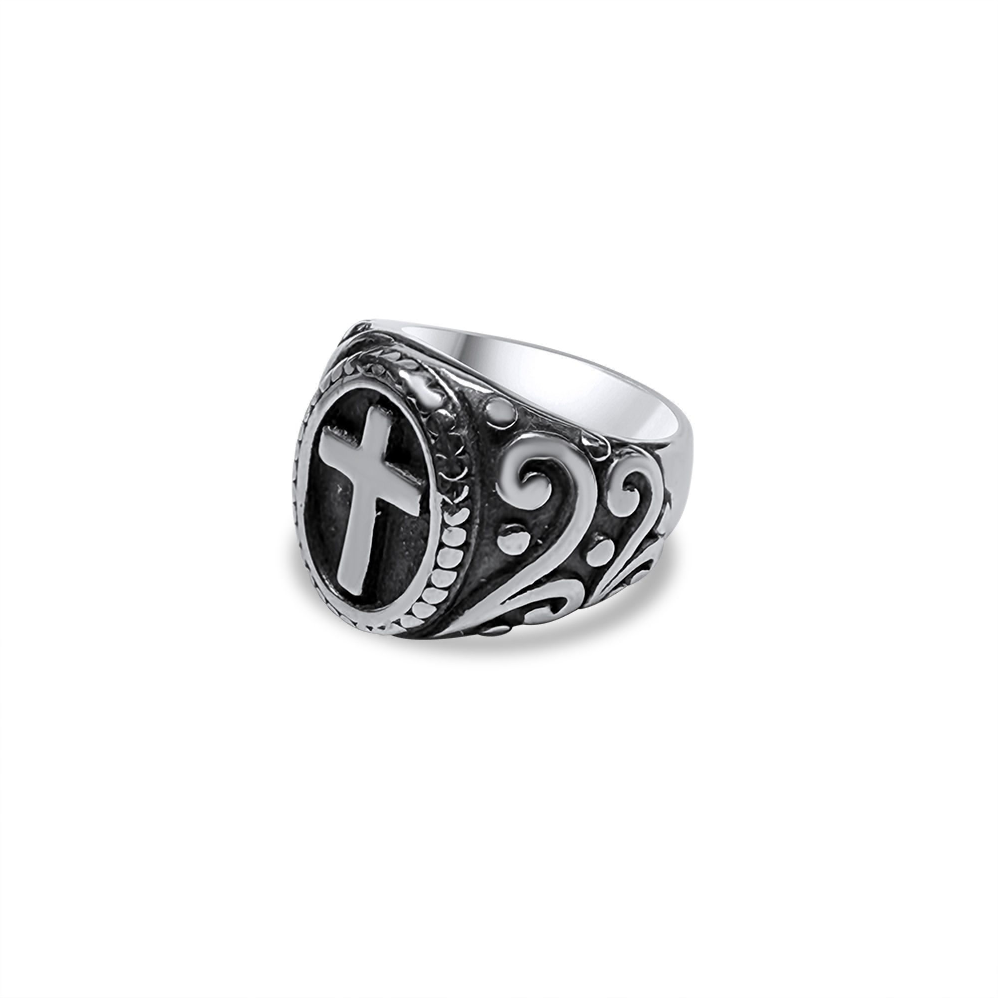 Steel ring with cross