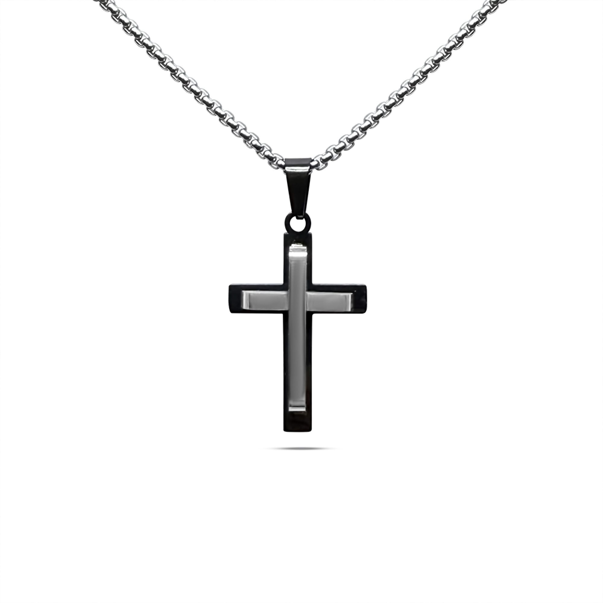 Steel cross necklace