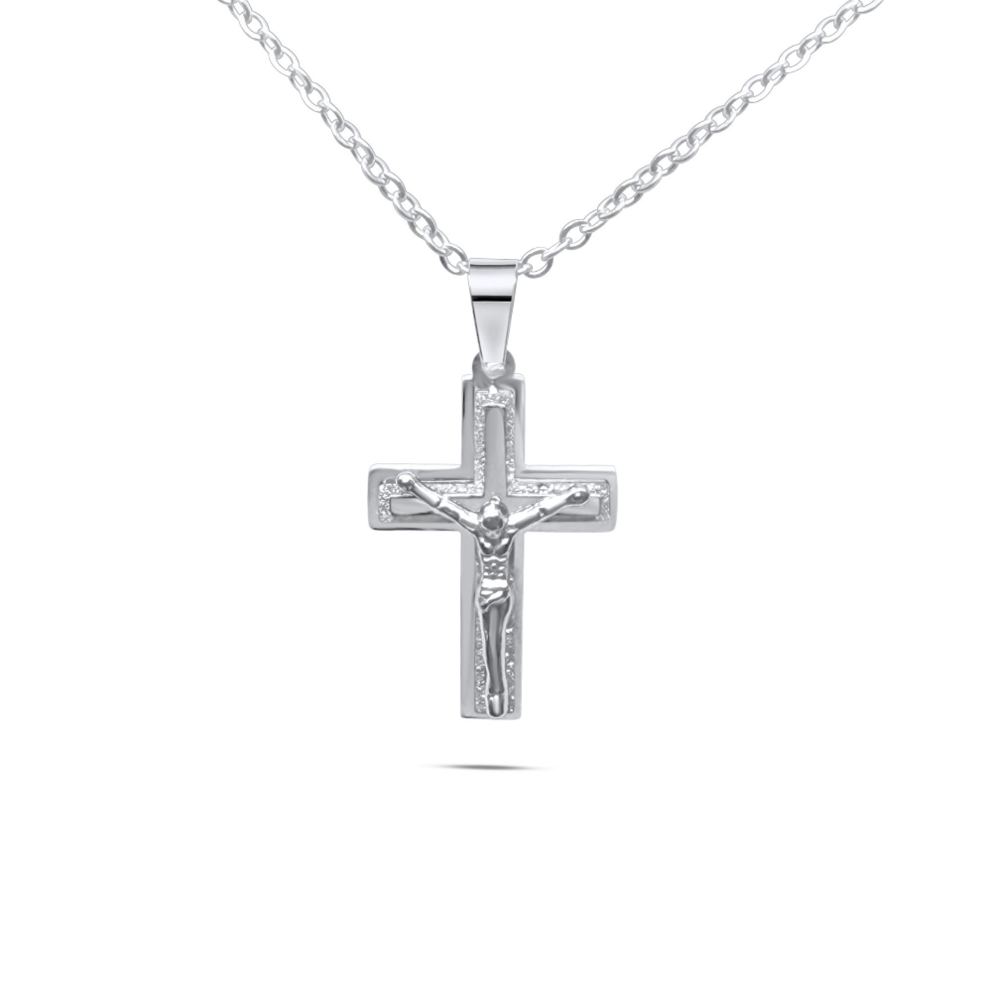 Steel crucifix necklace