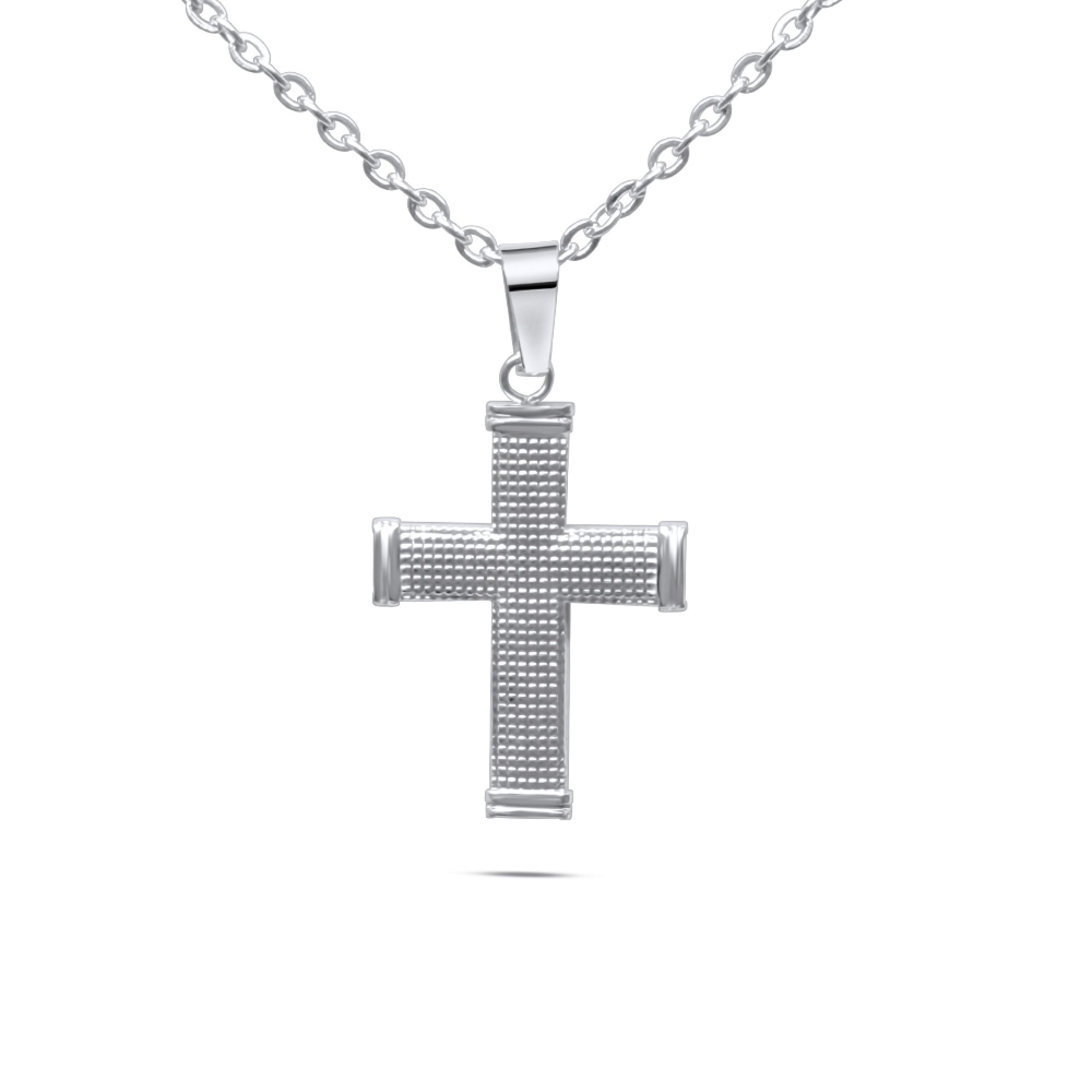 Steel crucifix necklace