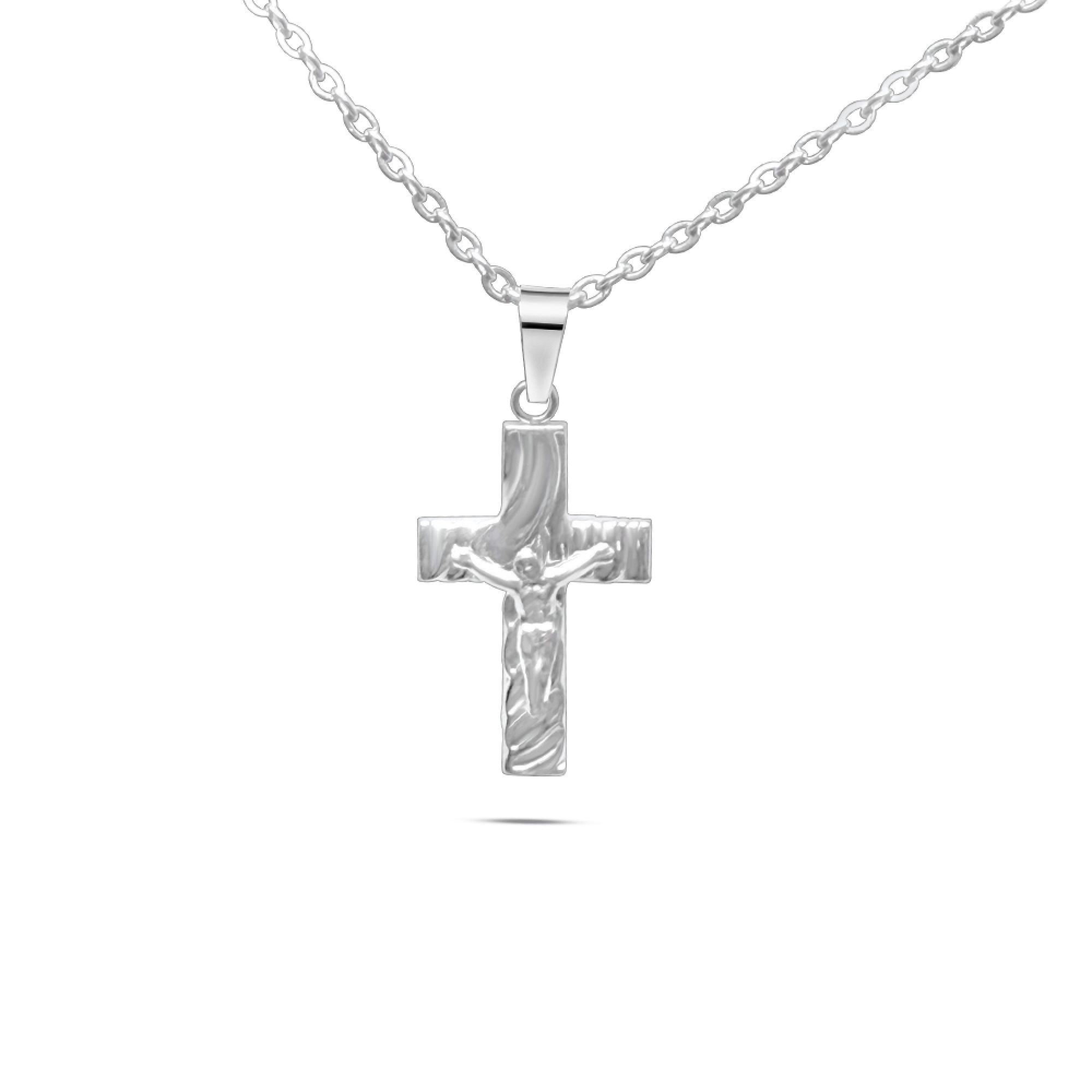 Steel crucifix necklace