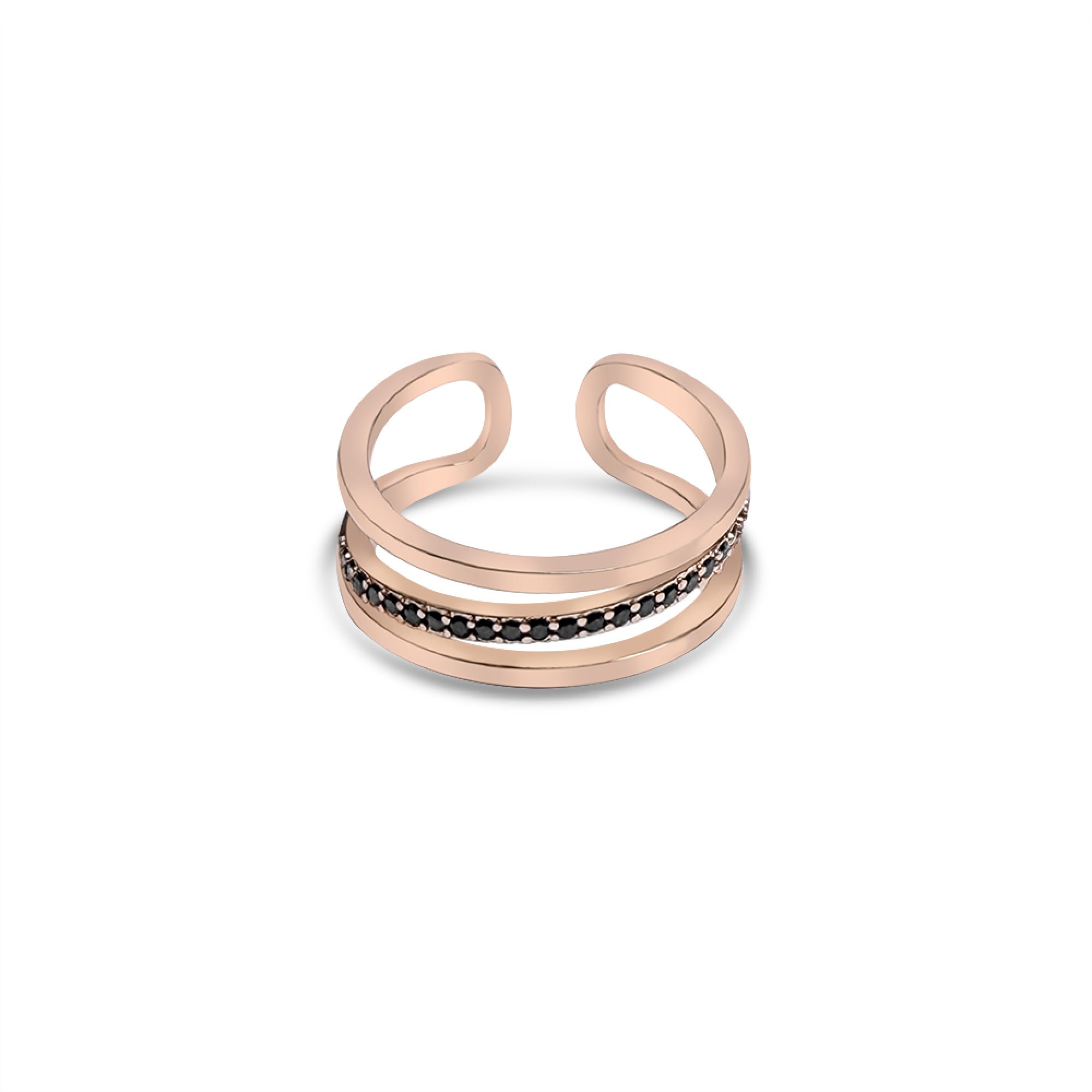 Rose gold plated steel ring