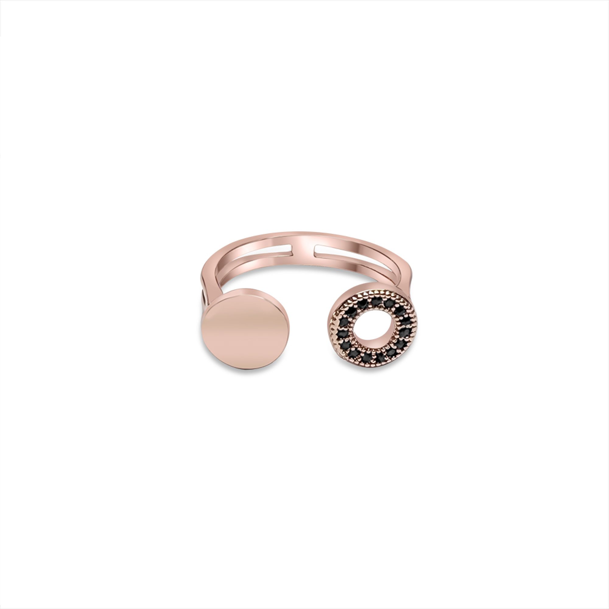 Rose gold plated steel ring