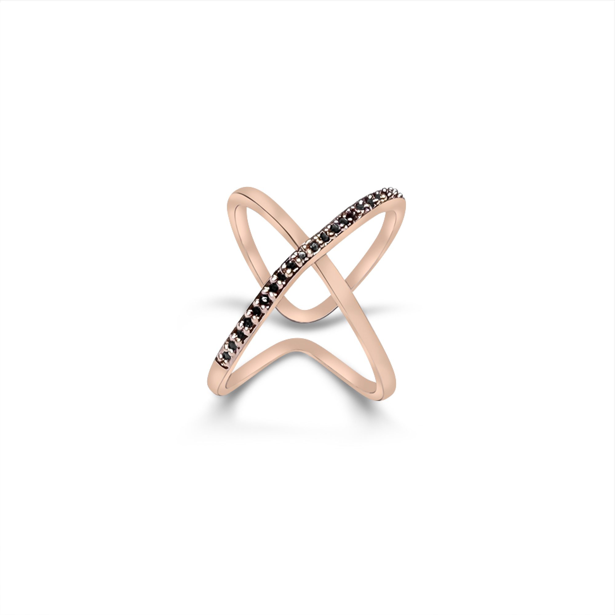 Rose gold plated steel ring