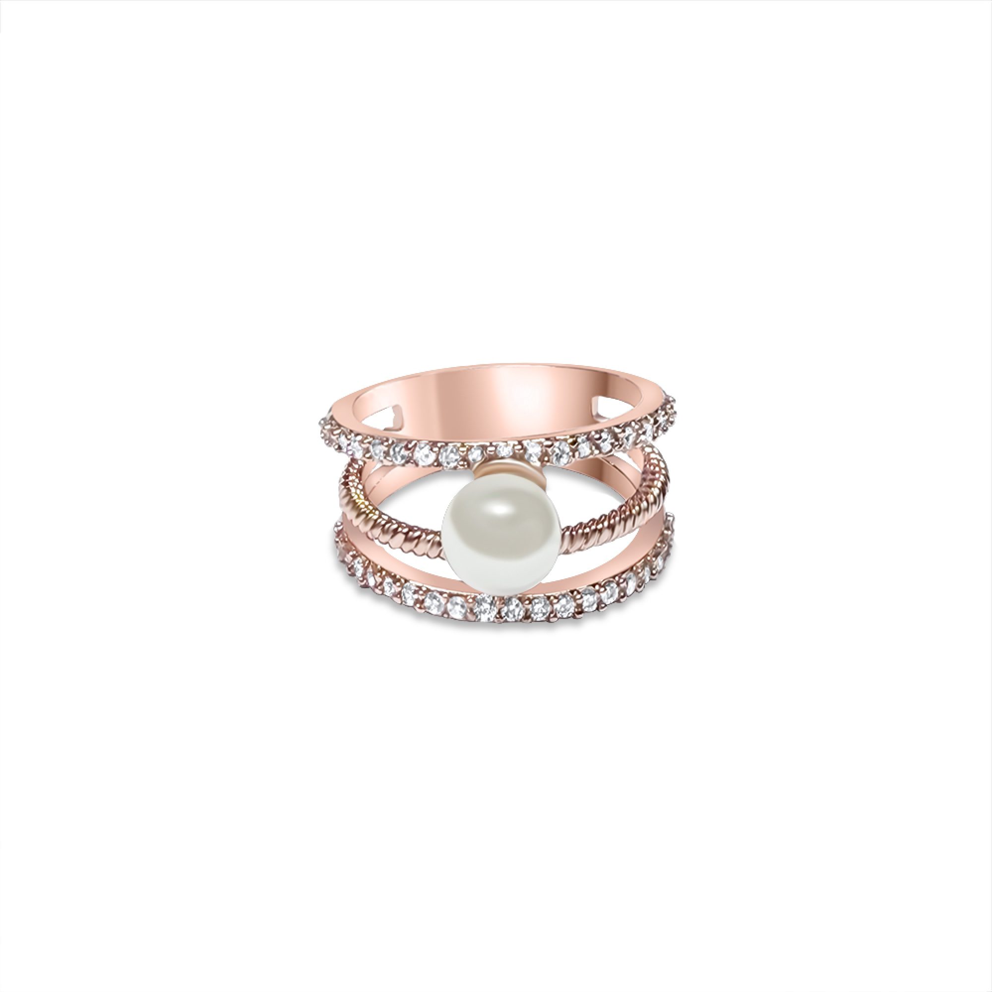 Rose gold plated steel ring