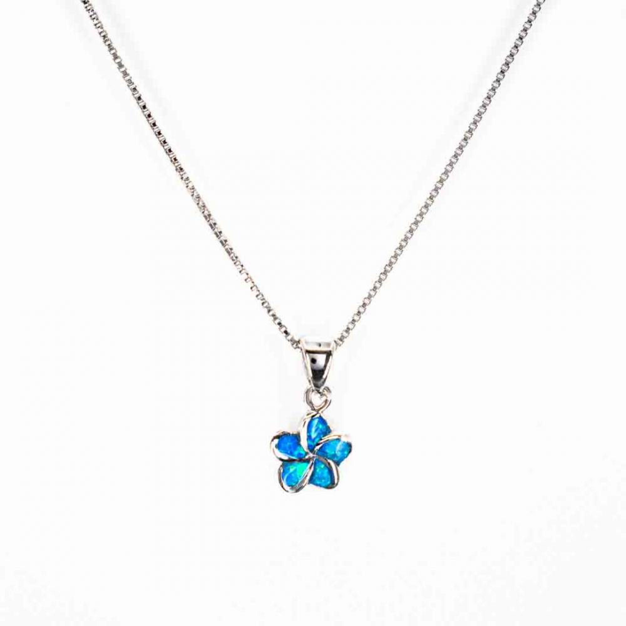 Opal flower pendant