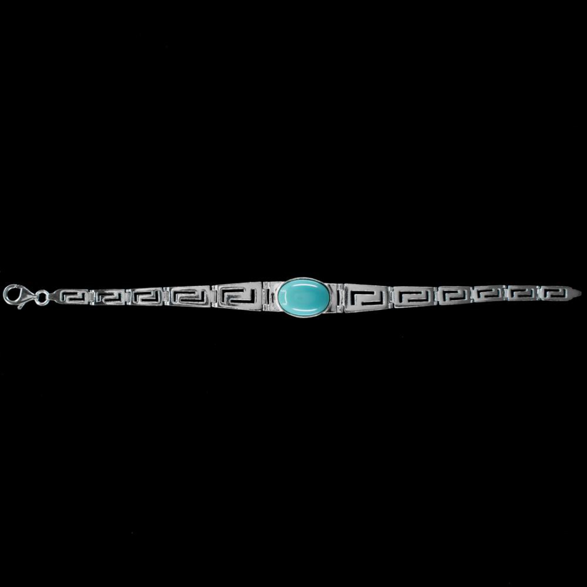 Meander bracelet with turquoise stone