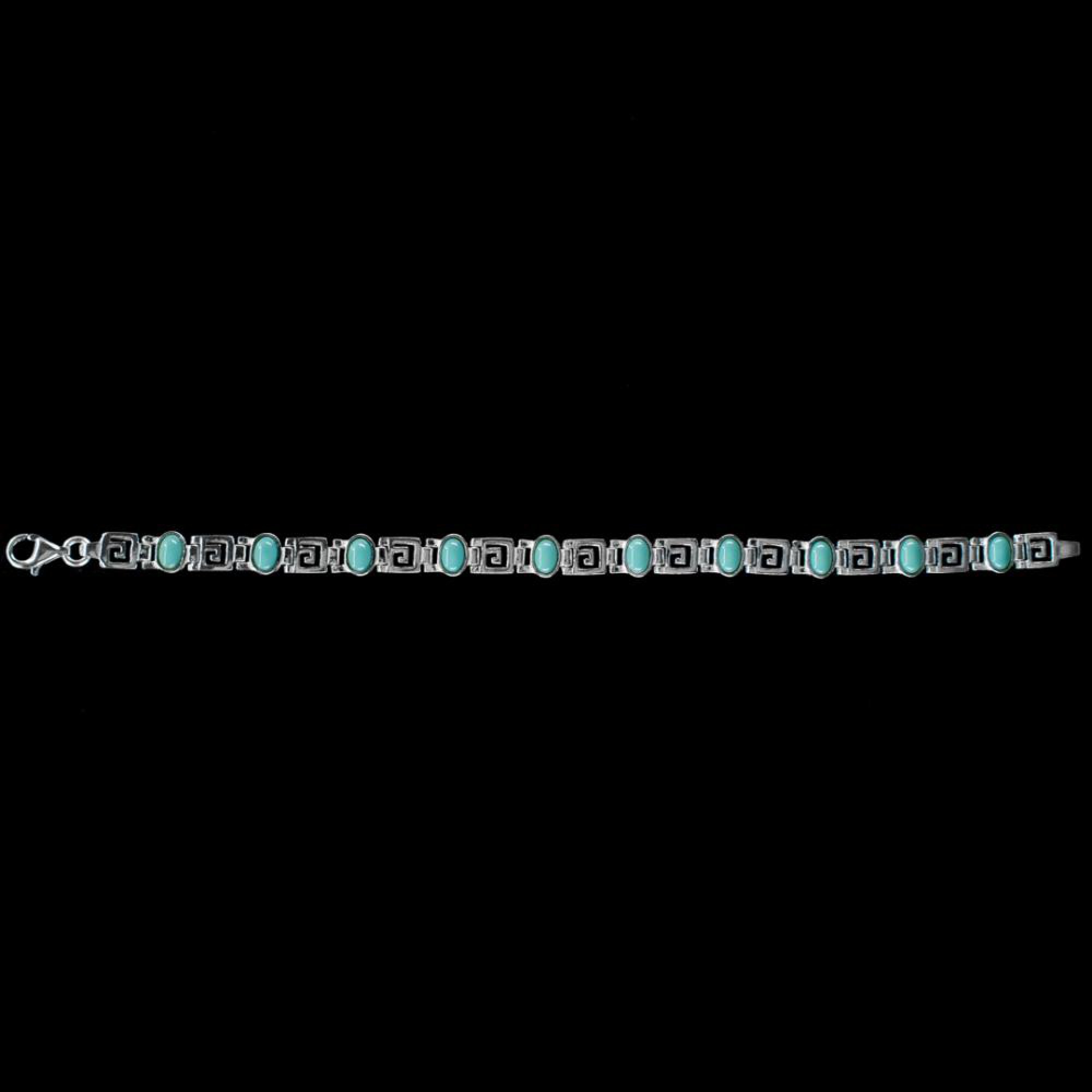 Meander bracelet with turquoise stones