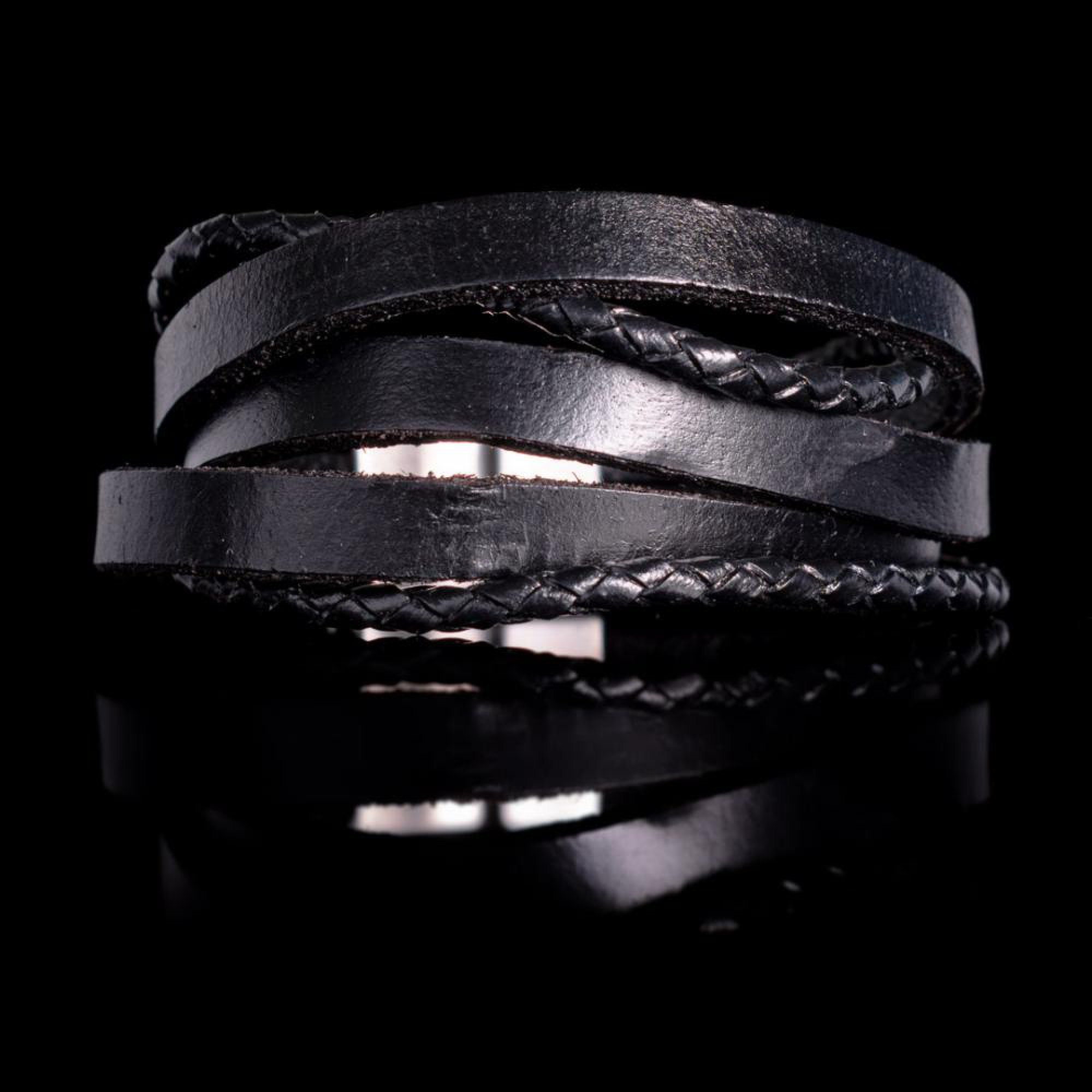 Leather-Steel bracelet