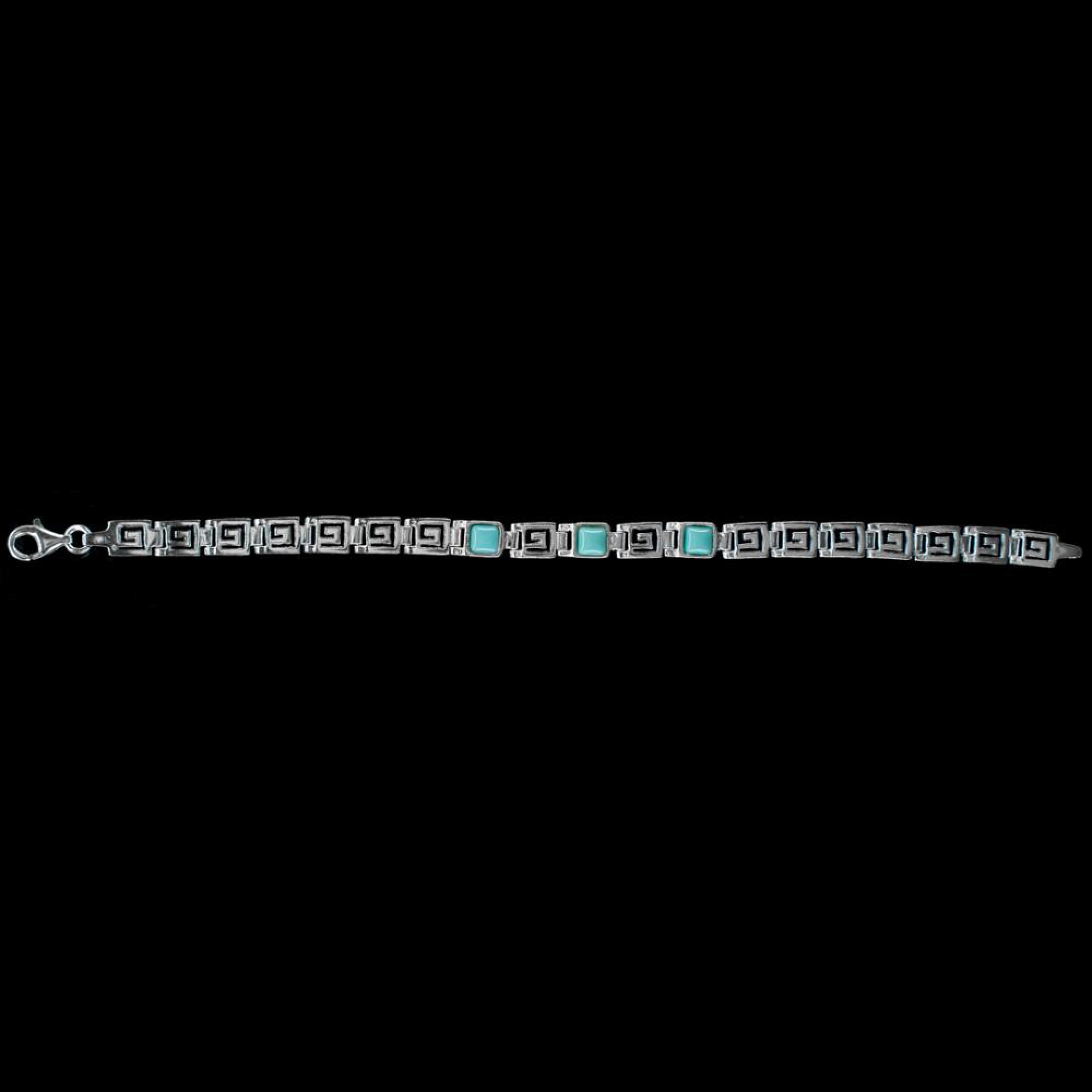 Meander bracelet with turquoise stones