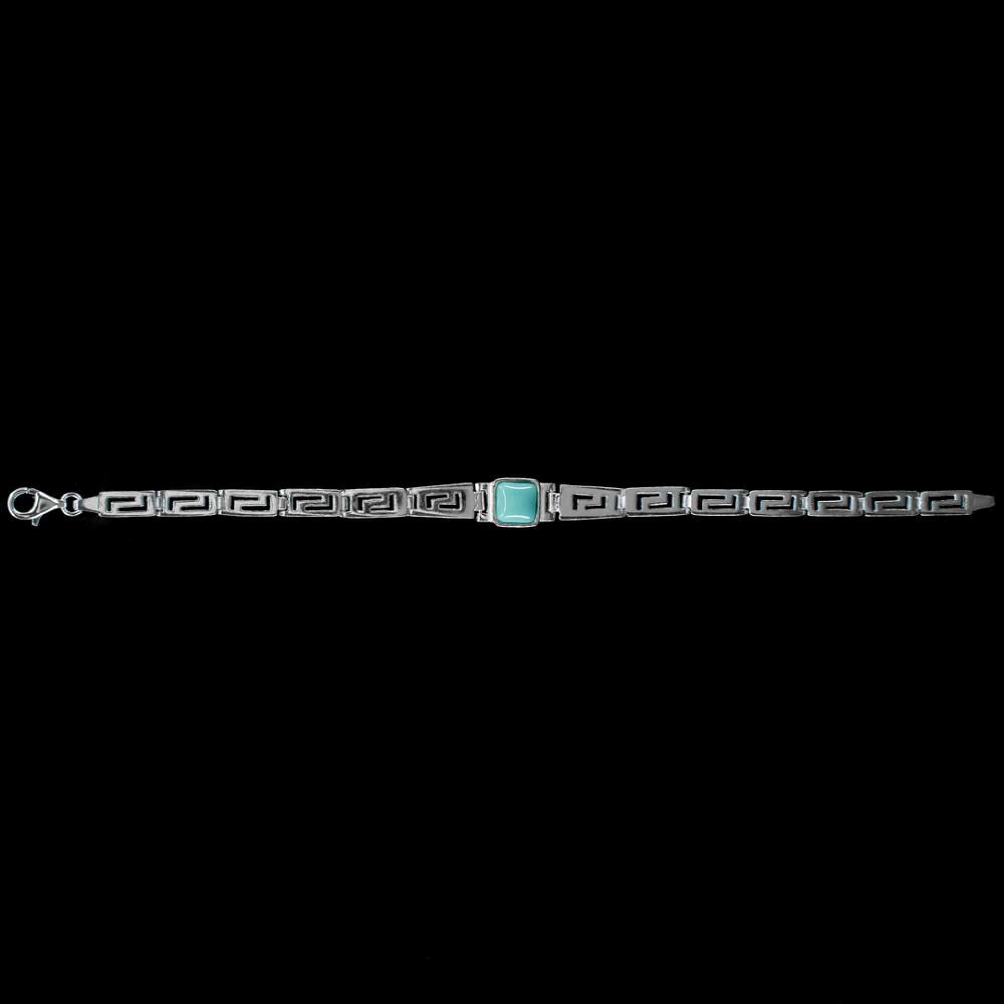 Meander bracelet with turquoise stone