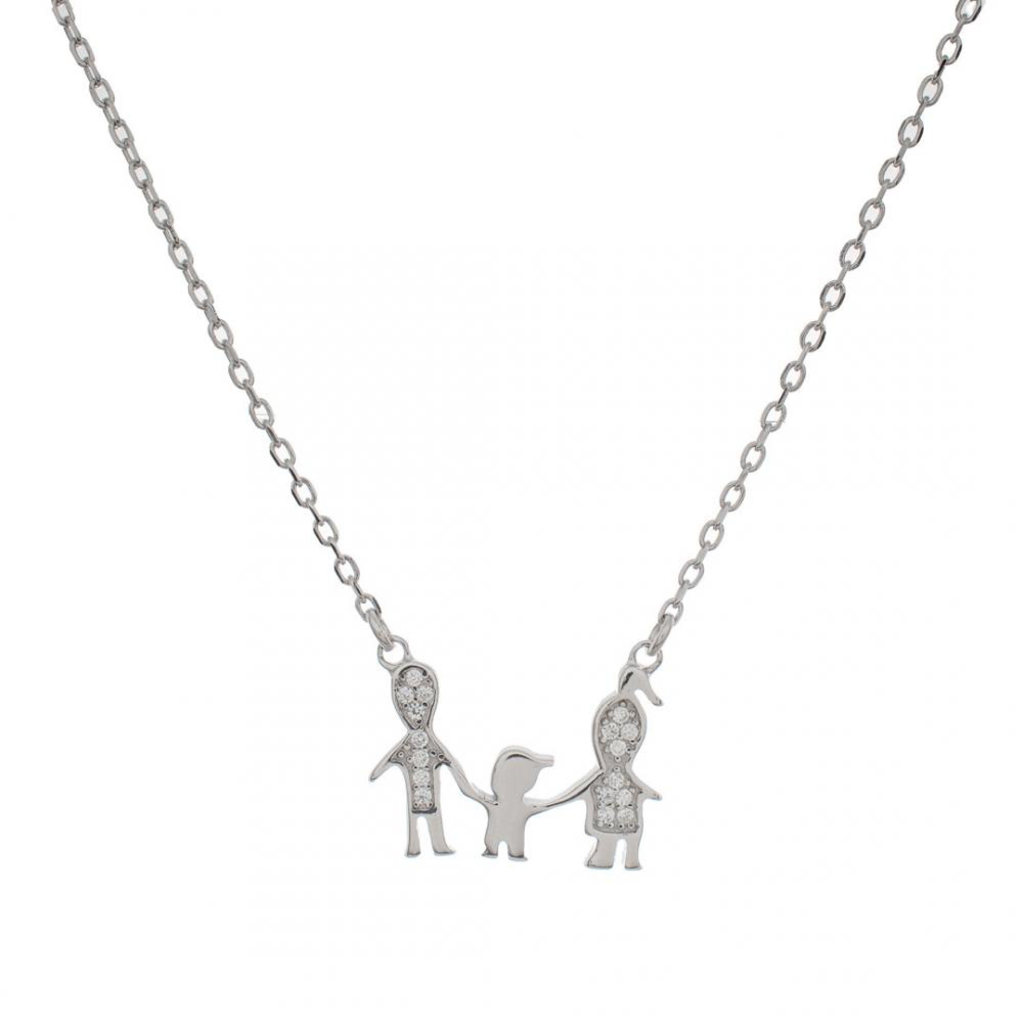 Family necklace 1 boy with zircon stones