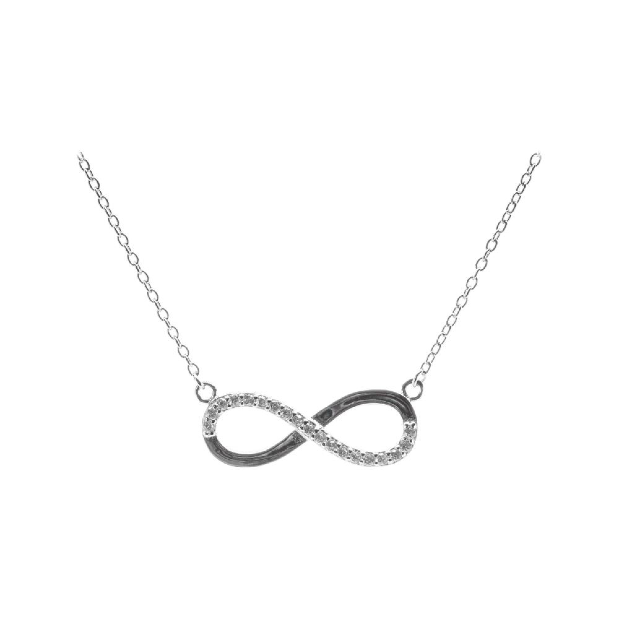 Infinity necklace with zircon stones