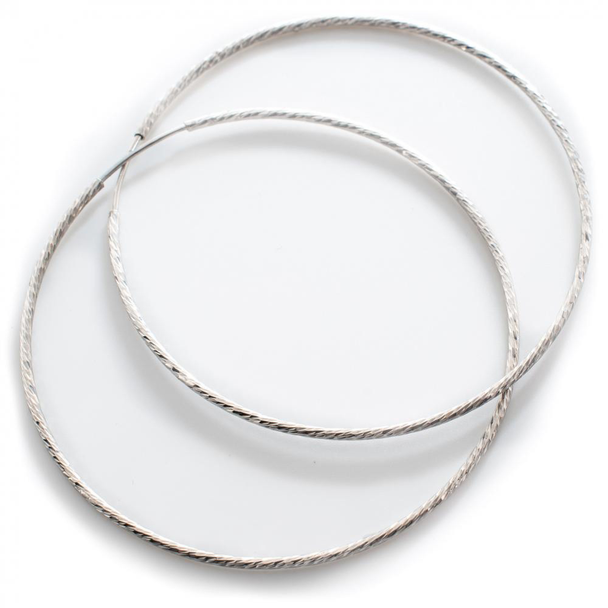 Silver engraved hoops (63mm)