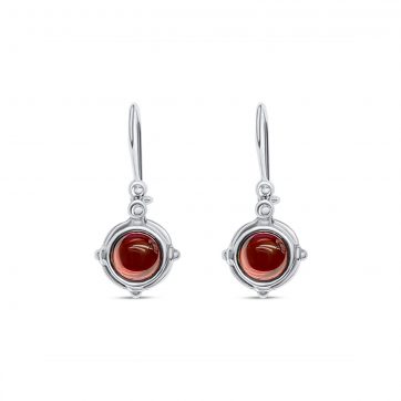 petsios Oxidised earrings with garnet stones