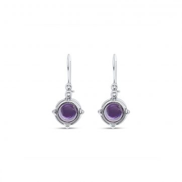 petsios Oxidised earrings with amethyst stones