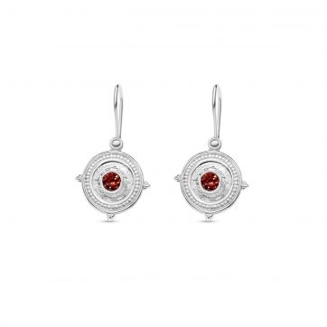 petsios Oxidised earrings with garnet stones