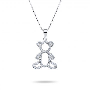 petsios Teddy bear necklace with zircon stones