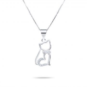 petsios Cat necklace with zircon stones