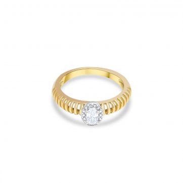 petsios Gold plated ring with zircon stones