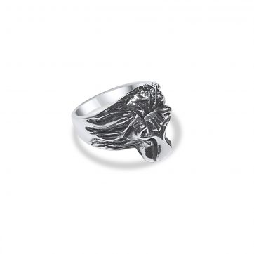 petsios Silver lion head ring