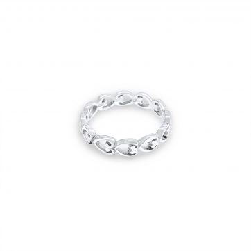 petsios Silver hearts ring