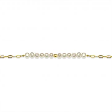 petsios Gold plated bracelet with pearls